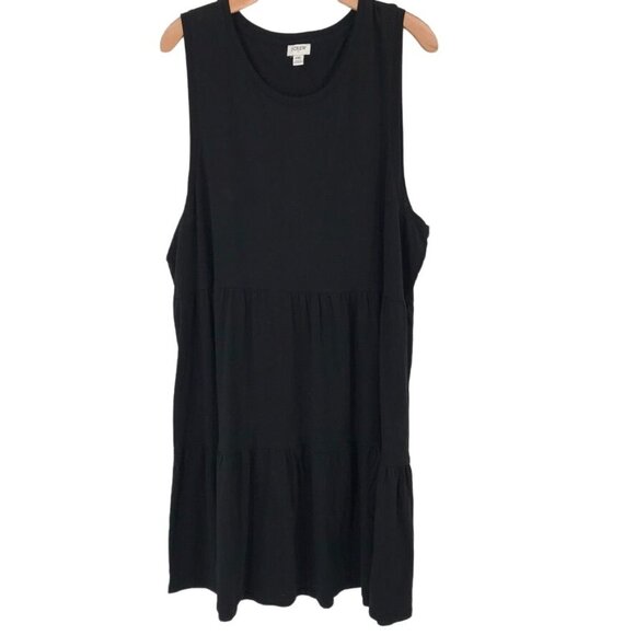 J.Crew Womens Sleeveless Black Tiered Dress knit cotton Size XXL - Picture 2 of 14